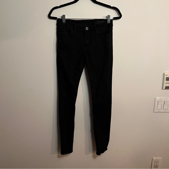 All Saints Black Denim Jean Pants W28 - Picture 4 of 4